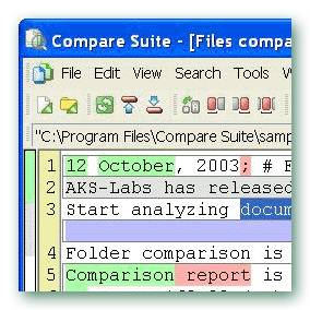 File Comparison feature of Compare Suite enables you to compare text files. 